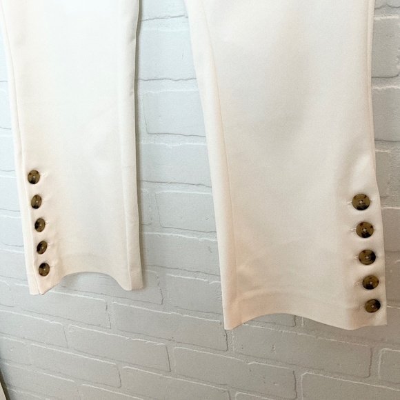 NWT Ecru Ankle Sailor Trousers Pants Off-White/Vanilla/Cream Flare Sz 4 or 6 - Picture 4 of 13